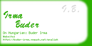 irma buder business card